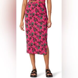3/$8 Hot Pink Leafy Floral Skirt
